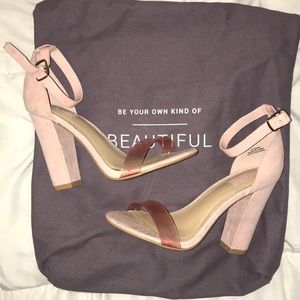 Retro Pink Heel with Suede Finish